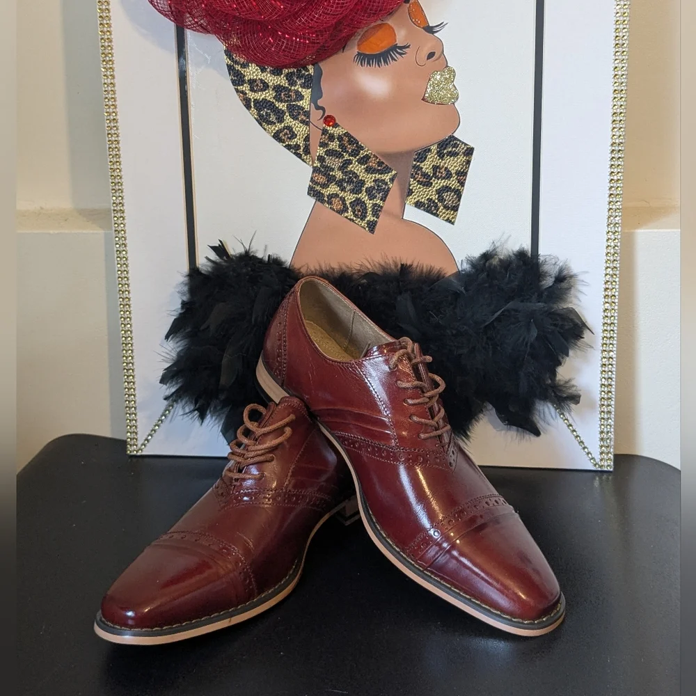 Stacy Adams NWOB Cognac Memory Foam Leather Shoes